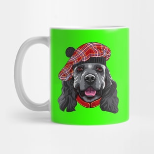 Funny smiling dog American Cocker Spaniel in red Scottish Tam Mug